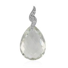 9K Green Amethyst Gold Pendant