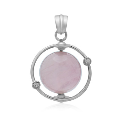 Affinity Gems Rose Quartz Pendant w/ Chain, Sterling Silver - QVC.com