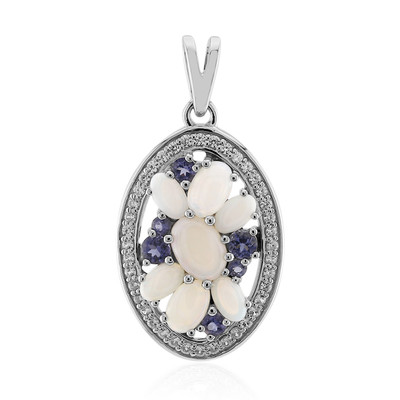 White Opal Silver Pendant