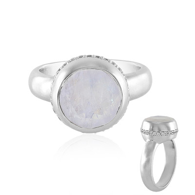 Rainbow Moonstone Brass Ring (Juwelo Style)