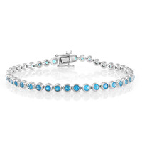 Neon Blue Apatite Silver Bracelet