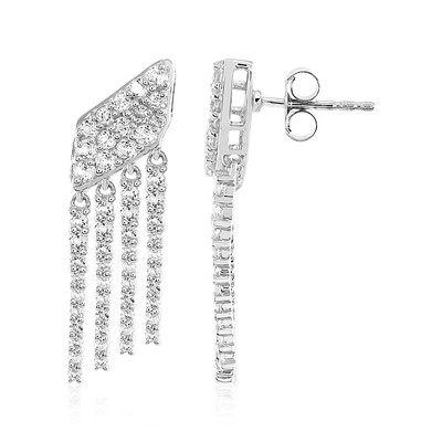 White Topaz Silver Earrings