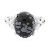 Snowflake Obsidian Silver Ring