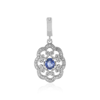 Unheated Ceylon Blue Sapphire Silver Pendant