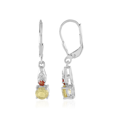 Yellow Beryl Silver Earrings