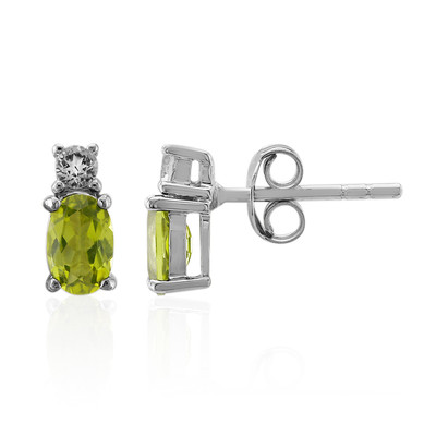 Burmese Peridot Silver Earrings