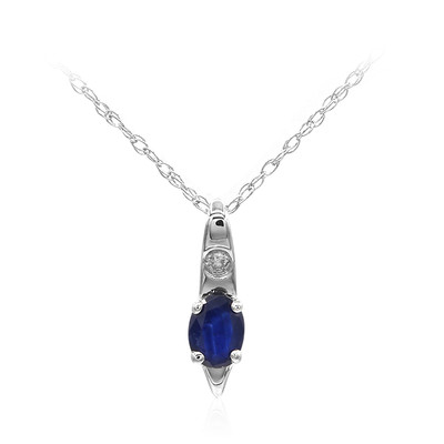 10K Ceylon Blue Sapphire Gold Necklace