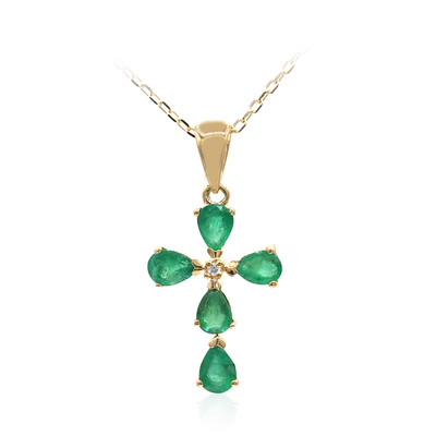 10K AAA Zambian Emerald Gold Necklace