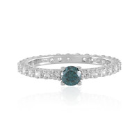 I3 Blue Diamond Silver Ring