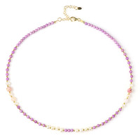 Pink Opal Silver Necklace (Riya)