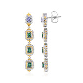 Zambian Emerald Silver Earrings (Gems en Vogue)