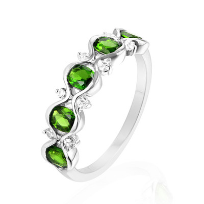 Russian Diopside Silver Ring