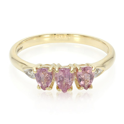 10K Unheated Padparadscha Sapphire Gold Ring