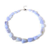 Blue Chalcedony Silver Necklace