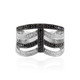 Black Spinel Silver Ring