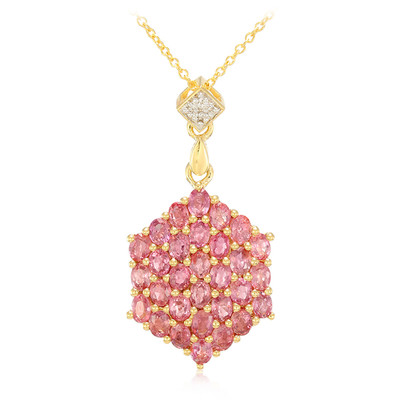 18K Unheated Padparadscha Sapphire Gold Necklace (AMAYANI)