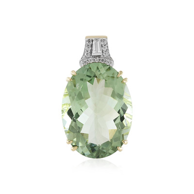 9K Rio Grande Green Amethyst Gold Pendant