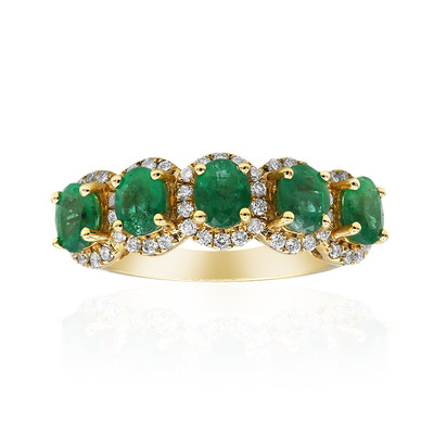 14K AAA Zambian Emerald Gold Ring (CIRARI)