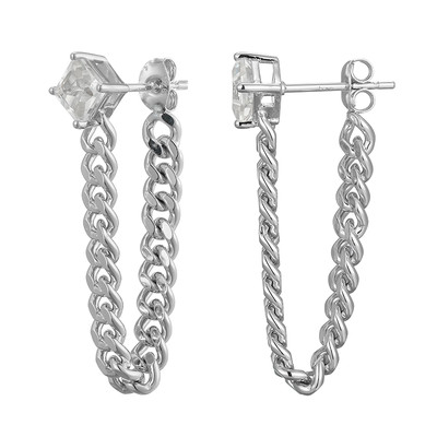 White Topaz Silver Earrings