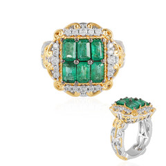 Zambian Emerald Silver Ring (Gems en Vogue)