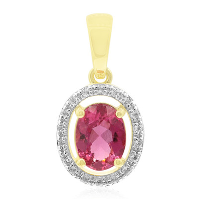 9K Californian Pink Tourmaline Gold Pendant