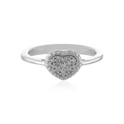 I2 (I) Diamond Silver Ring