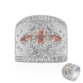 Padparadscha Sapphire Silver Ring (Dallas Prince Designs)