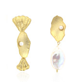 White Freshwater Pearl Silver Earrings (Joias do Paraíso)
