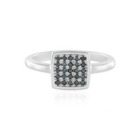 I3 Blue Diamond Silver Ring