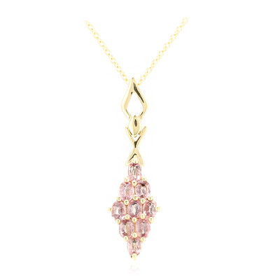 18K Unheated Padparadscha Sapphire Gold Necklace (AMAYANI)