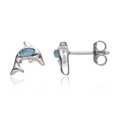 Larimar Silver Earrings