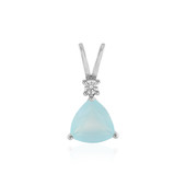 Aqua Chalcedony Silver Pendant