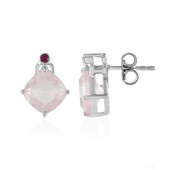 Rose Quartz Silver Earrings