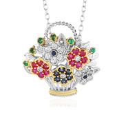 Burmese Ruby Silver Necklace (Gems en Vogue)