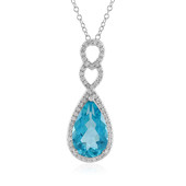 Paraiba Color Topaz Silver Necklace