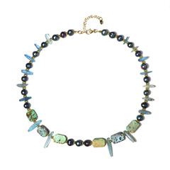 Peruvian Turquoise Silver Necklace (Riya)