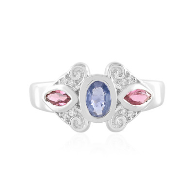 Unheated Ceylon Blue Sapphire Silver Ring