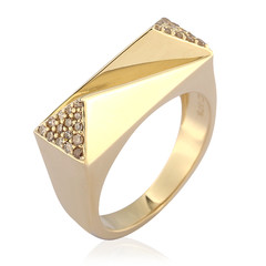 9K I2 Champagne Diamond Gold Ring (de Melo)