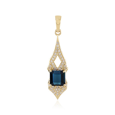 14K Brazilian Indicolite Gold Pendant (de Melo)