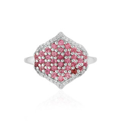 Pink Tourmaline Silver Ring