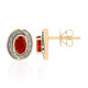 9K AAA Mexican Fire Opal Gold Earrings