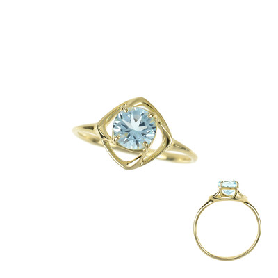 9K Sky Blue Topaz Gold Ring (dagen)