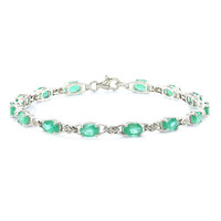 Zambian Emerald Silver Bracelet