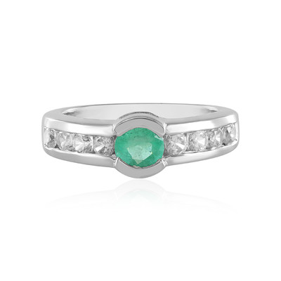 Russian Emerald Silver Ring