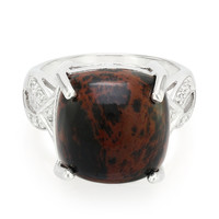 Mahogany Obsidian Silver Ring