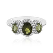 Moldavite Silver Ring