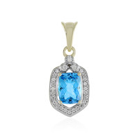 9K Swiss Blue Topaz Gold Pendant (Adela Gold)