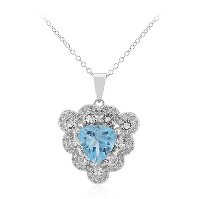 Sky Blue Topaz Silver Necklace