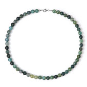 Moss Agate Silver Necklace