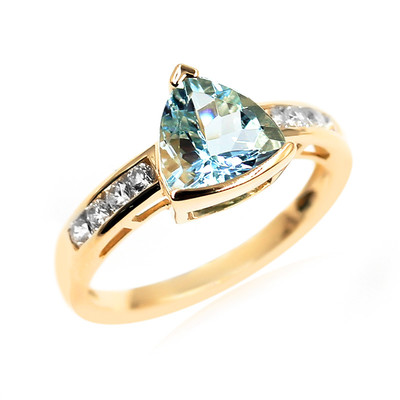 9K Ofiki Aquamarine Gold Ring